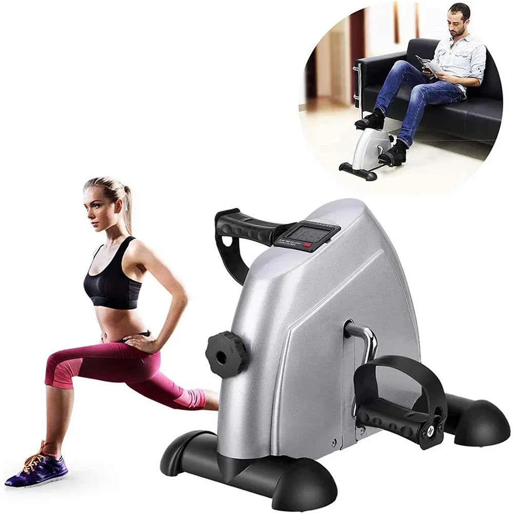 Black Mini Exercise Bike, Himaly under Desk Bike Pedal Exerciser Portable Foot Cycle Arm & Leg Peddler Machine with LCD Screen Displays (Copy)